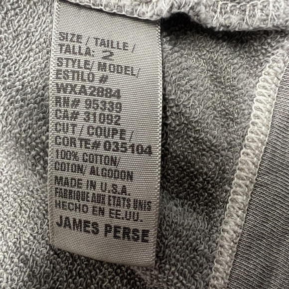 James Perse Hoodie Womens 2 Gray Full Zip 100% Cotton Made USA Sweatshirt Terry - Picture 8 of 13